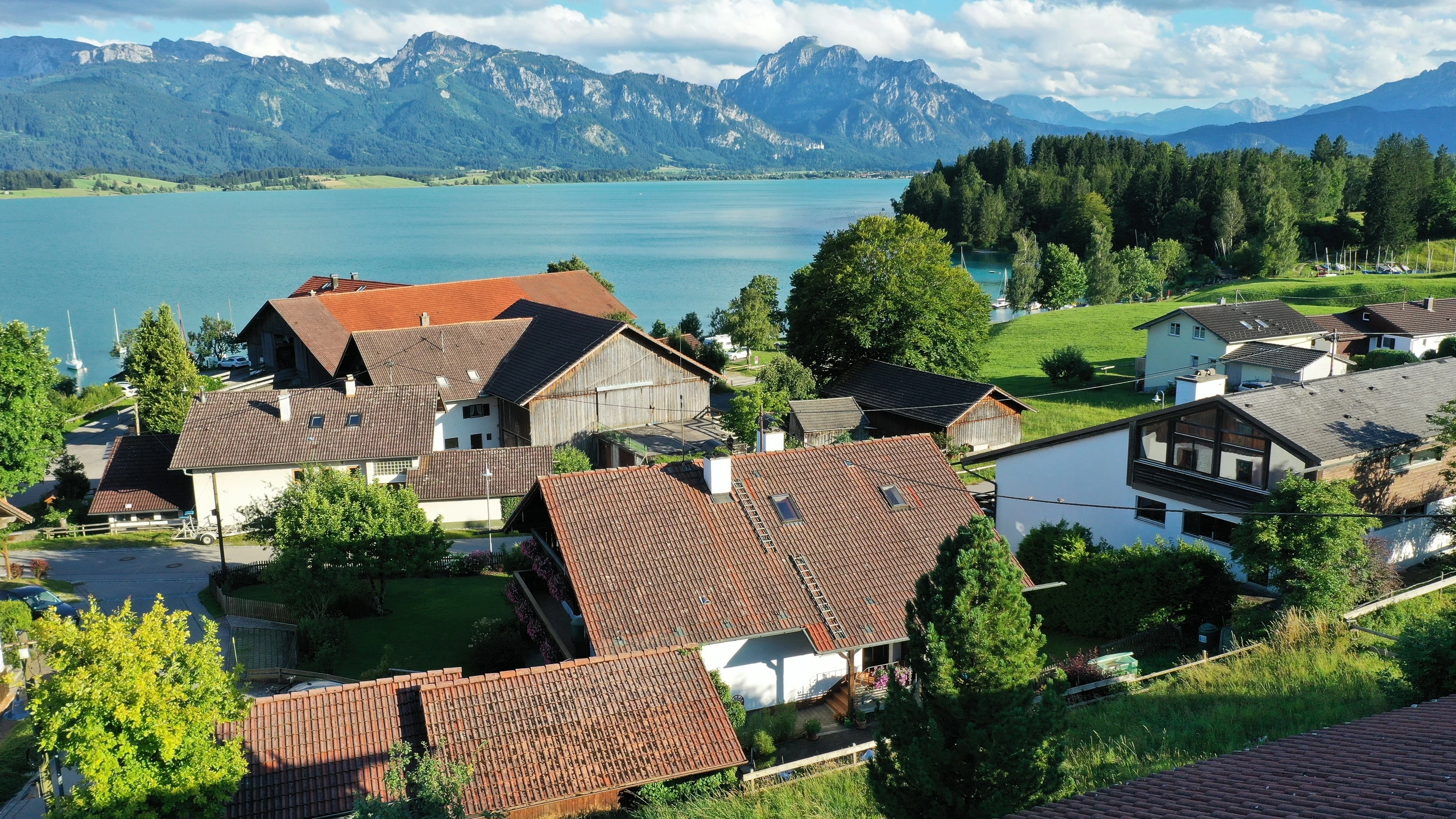Landhaus Maldoner aus der Vogelperspektive mit Garten
